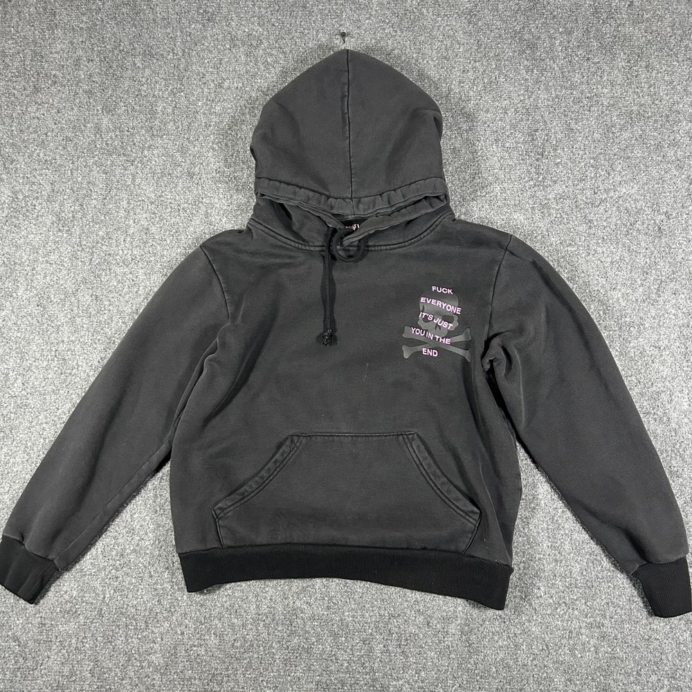 ANTI-SOCIAL CLUB x MASTERMIND JAPAN Black SKULL HOODIE SWEATSHIRT Small #2620